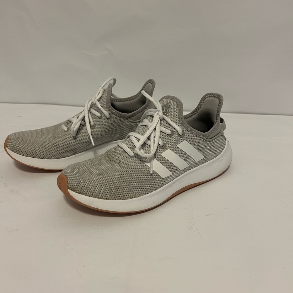 Adidas Cloudfoam Gray and White Sneakers